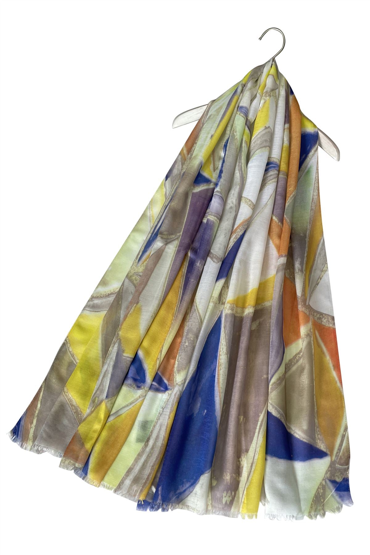 Stained Glass Effect Print Scarf - Blue - Majestico Gifts