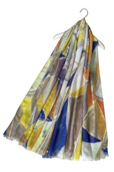 Stained Glass Effect Print Scarf - Blue - Majestico Gifts