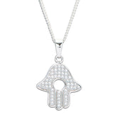Tasha Hamsa Pendant & Chain - Sterling Silver - Majestico Gifts