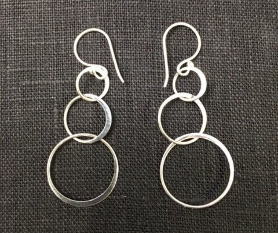 Sterling Silver Three Circle of Life Earrings - Majestico Gifts