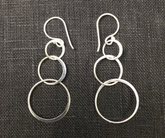 Sterling Silver Three Circle of Life Earrings - Majestico Gifts