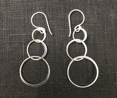 Sterling Silver Three Circle of Life Earrings - Majestico Gifts