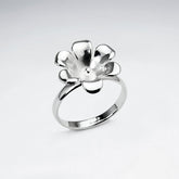 Silver Floral Sophistication Ring - Sterling Silver - Majestico Gifts