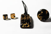 Murano Glass Pendant Necklace With Matching Earrings and Ring Set - Majestico Gifts