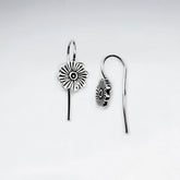 Sunflower oxidized Earrings- Sterling Silver - Majestico Gifts