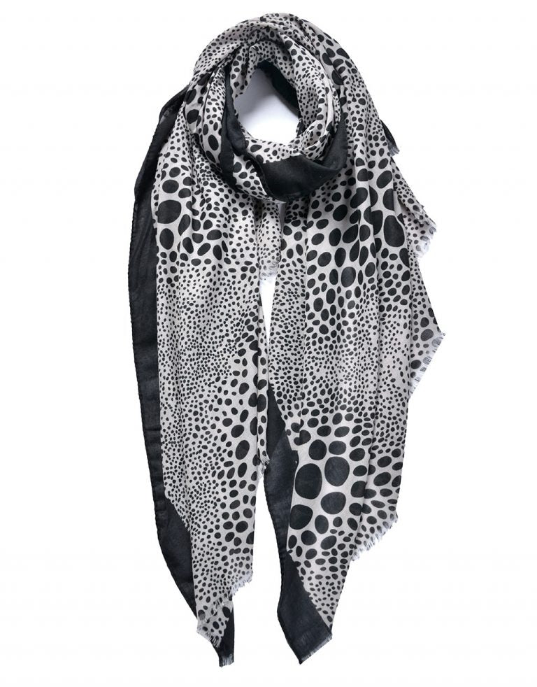 Small Dots Edge Block Print Scarf - Majestico Gifts