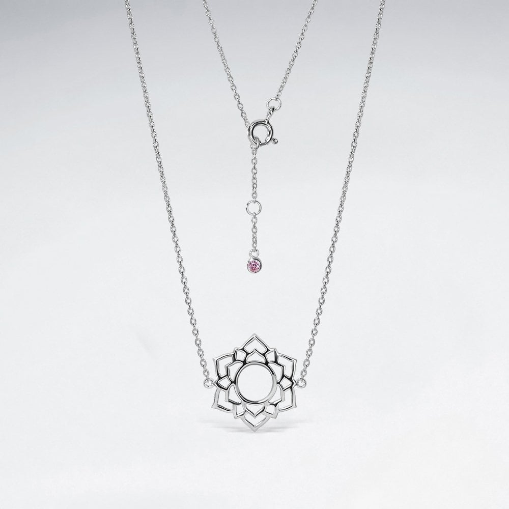 Chakra Heart Anahata Necklace with CZ - Sterling Silver - Majestico Gifts
