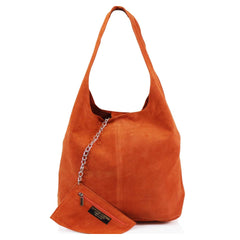 SARA Suede Shoulder Bag - Orange - Majestico Gifts