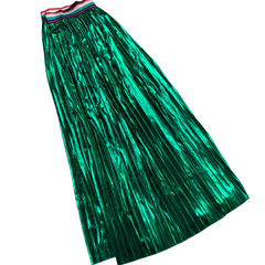 Paloma - Green Foil Pleated Skirt