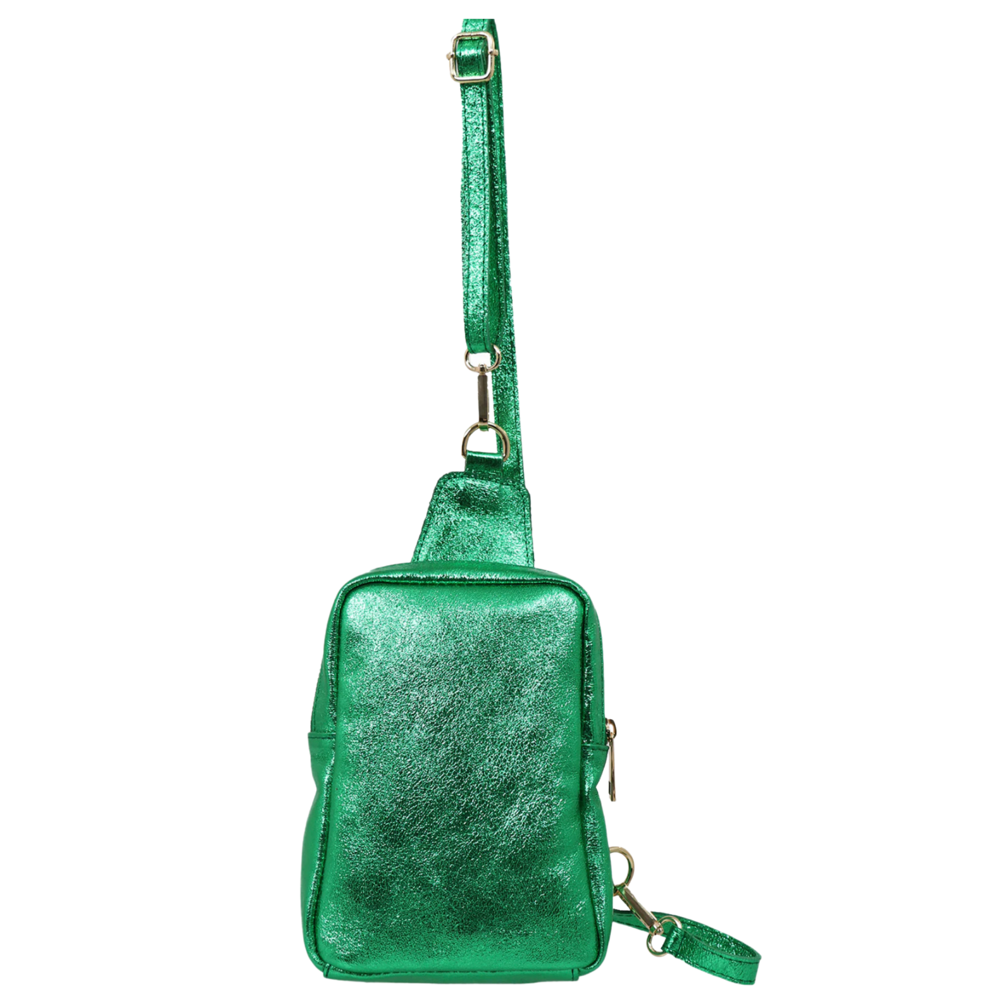 Green leather 2025 sling bag