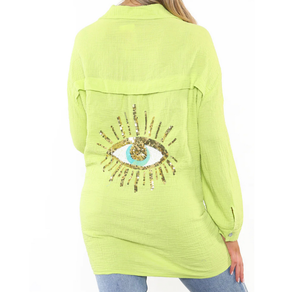 Embellished ‘Eye’ Cotton Shirt - 6 Colours Available