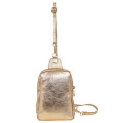 Firenze Metallic Gold Leather Sling Bag