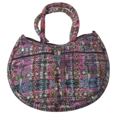 Crescent Embroidered Bag - Pinks