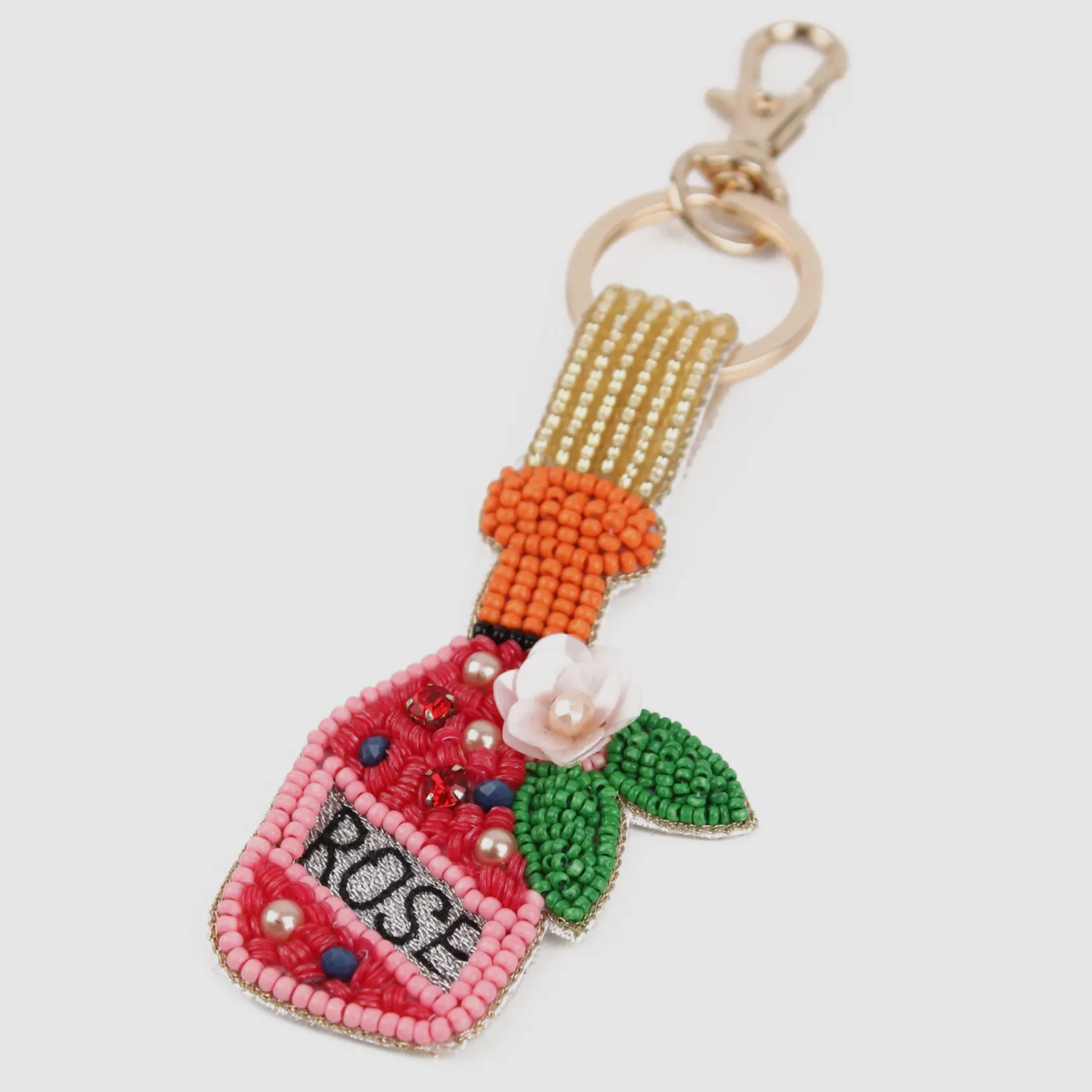 Rose Bottle Bag Charm/Keyring