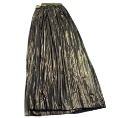 Blair - Black Gold Foil Pleated Skirt