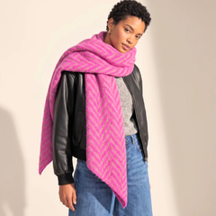 PInk Asymmetric Chevron Heavyweight Scarf