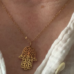 Moroccan Filagree Hamsa Gold Necklace