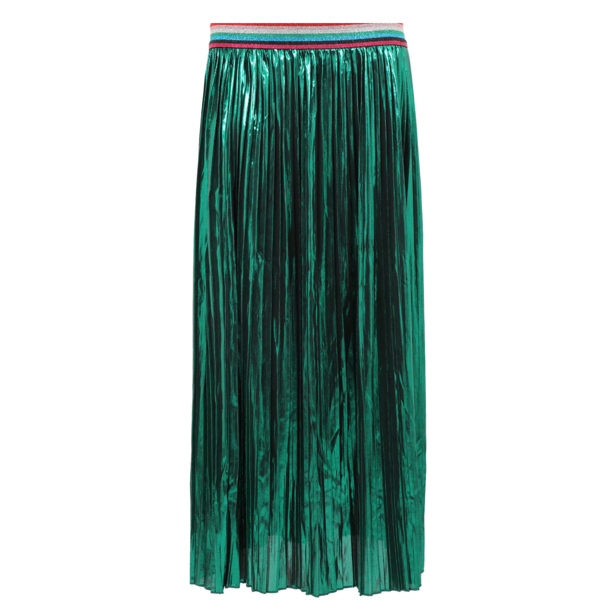 Paloma - Green Foil Pleated Skirt