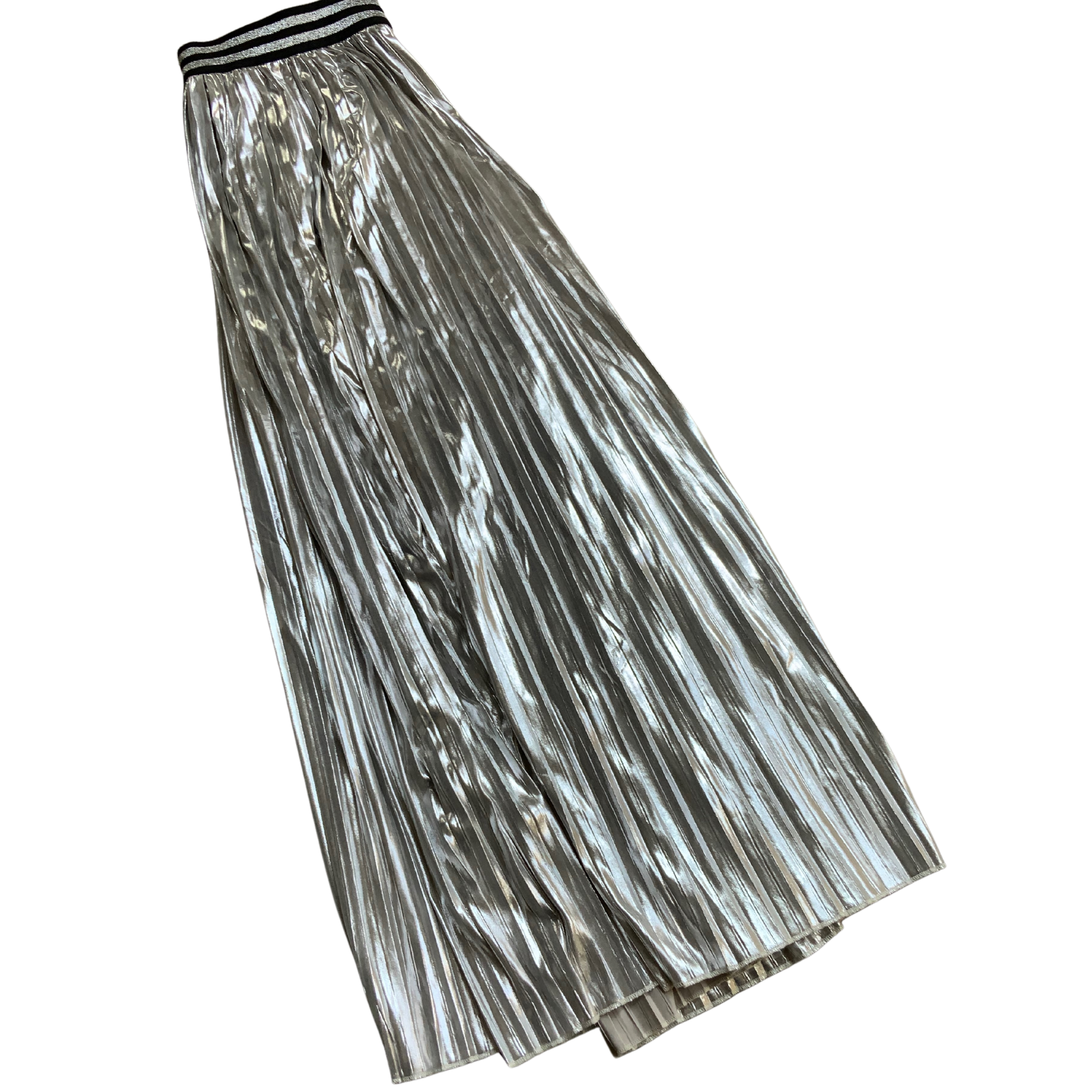 Silver foil pleated clearance skirt