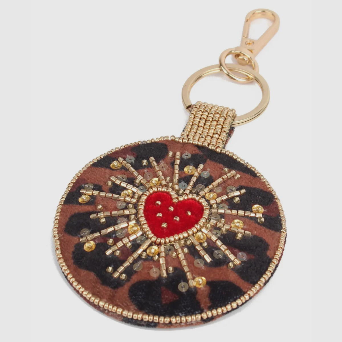 Leopard Heart Bag Charm/Keyring