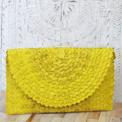Pandas Leaf Clutch Bag - Yellow