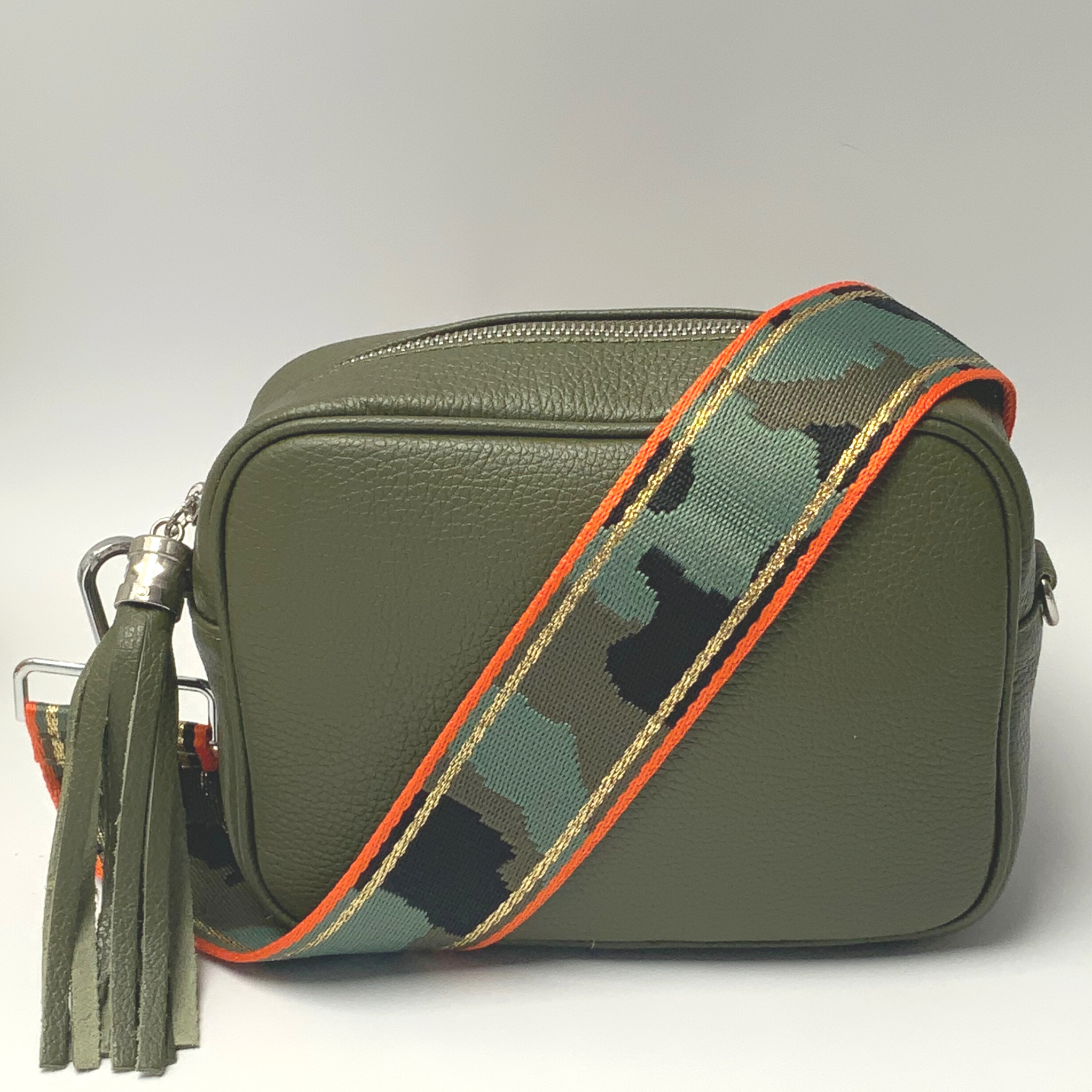 GEMMA Crossbody Leather Bag - Khaki Green