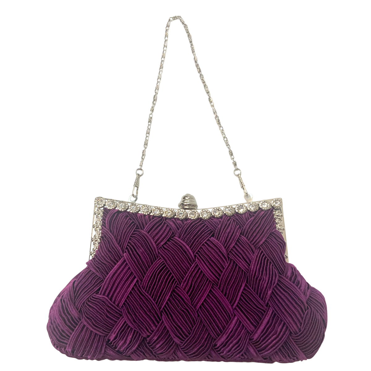 Evie Magenta Crystal Evening Clutch Bag