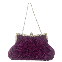 Evie Magenta Crystal Evening Clutch Bag