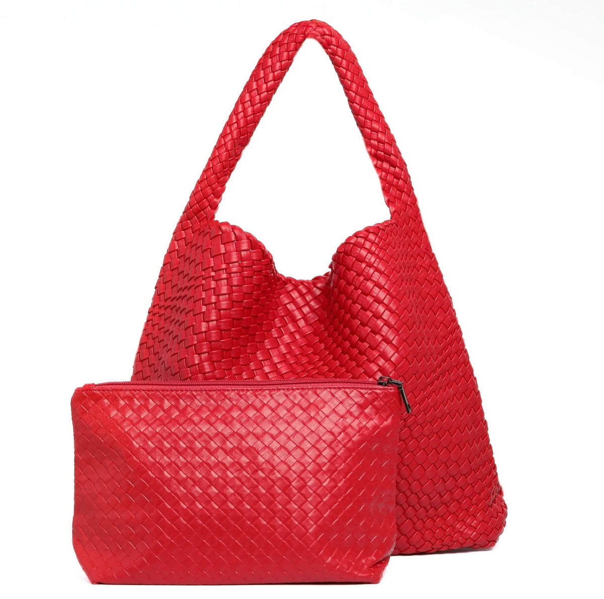 Gini Red Woven Two In One Bag Set