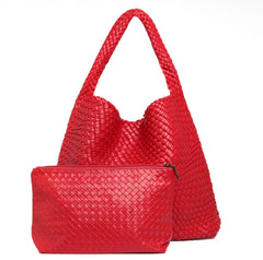 Gini Red Woven Two In One Bag Set