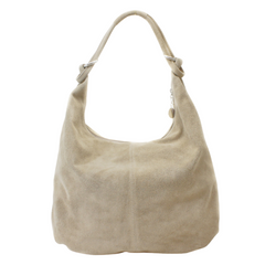 Selena Suede Shoulder Bag - Beige