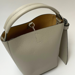 Chiara Leather Bag Set - Pearl Grey