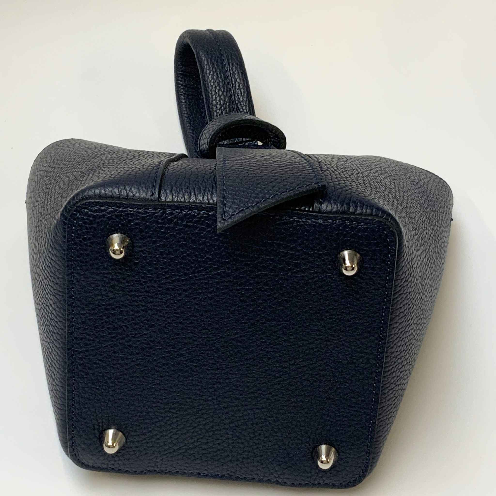 Chiara Leather Bag Set - Navy