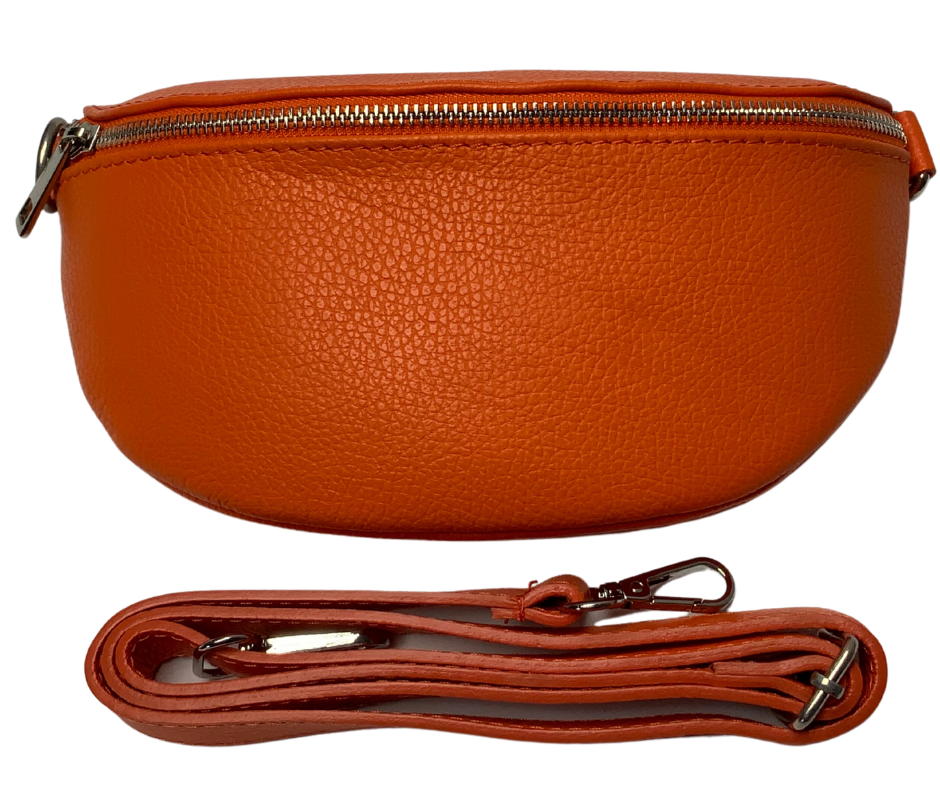 Milano Leather Sling Bag Orange Majestico Boutique