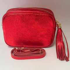 Metallic Leather Bag - Scarlet Red