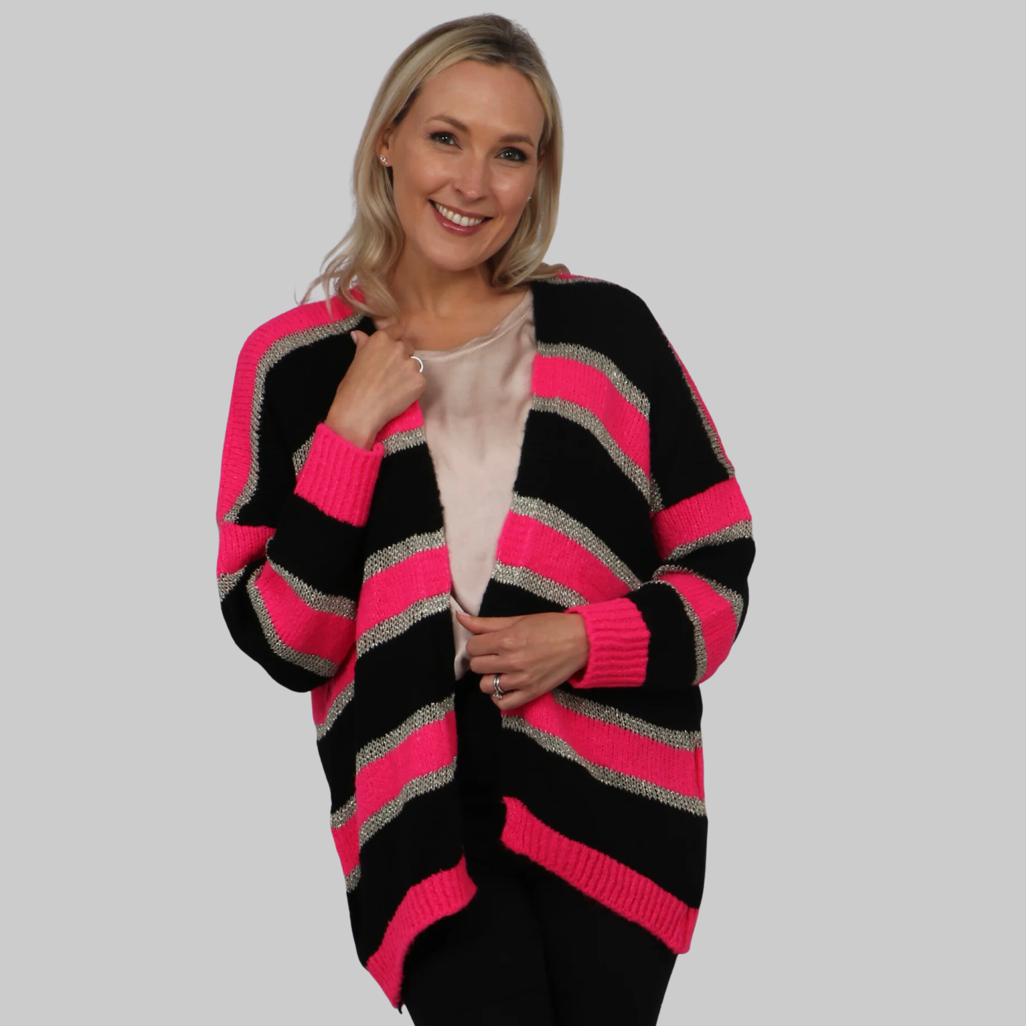 Striped on sale cardigan long