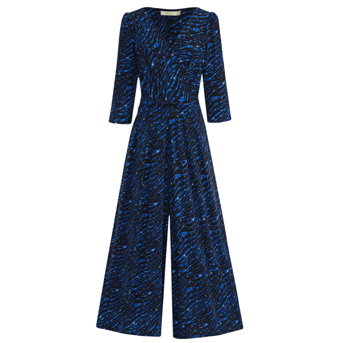 Olivia Royal Blue Zebra and Star Print Wide Leg Jumpsuit