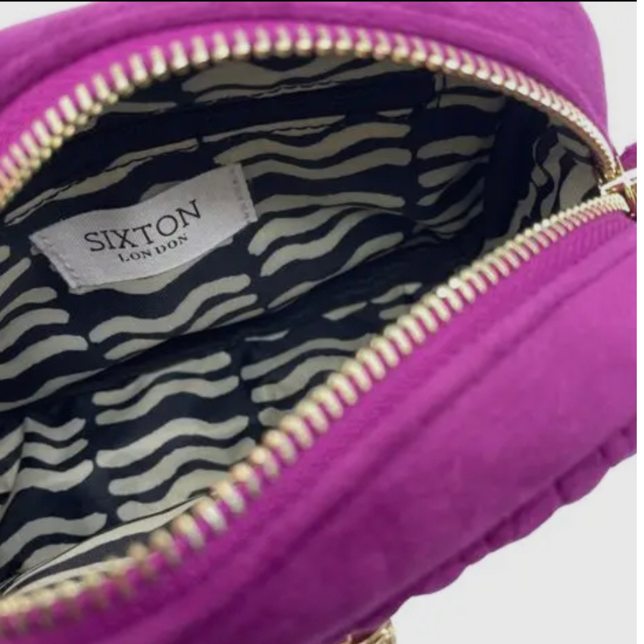 Velvet Rivington Bag  with Detachable Pin - Fuchsia