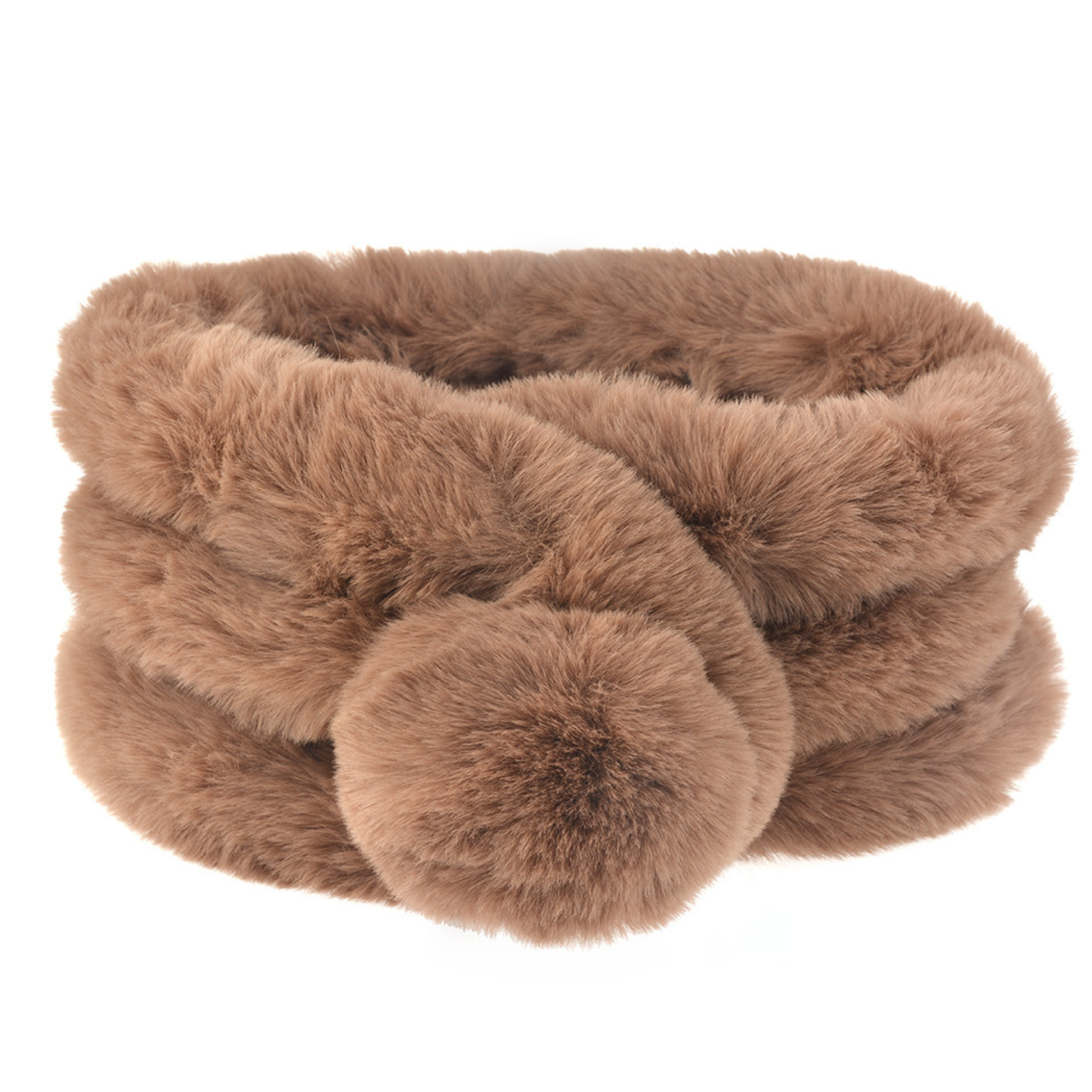 Ultra Soft Faux Fur Pom Scarf - Assorted Colours