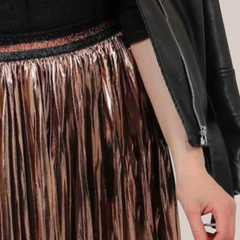 Bronze Foil Pleated Skirt