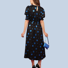 Melinda Metallic Star Print Midi Dress