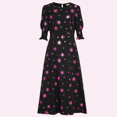 Melinda Metallic Star Print Midi Dress