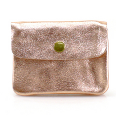 Metallic Leather Purse - Rose Gold