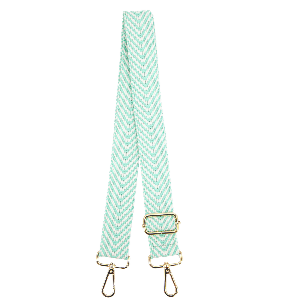 Woven Chevron Print Bag Strap - Mint