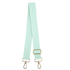 Woven Chevron Print Bag Strap - Mint