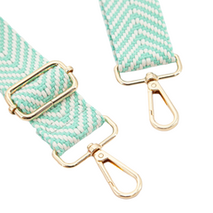 Woven Chevron Print Bag Strap - Mint