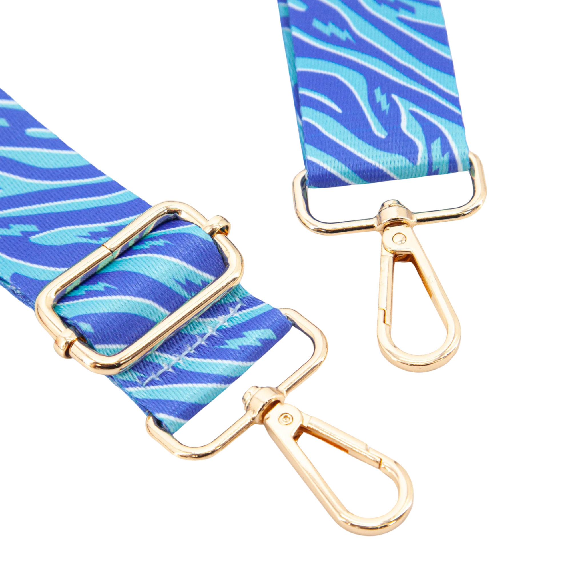 Zebra  Print Bag Strap - Blue Zebra