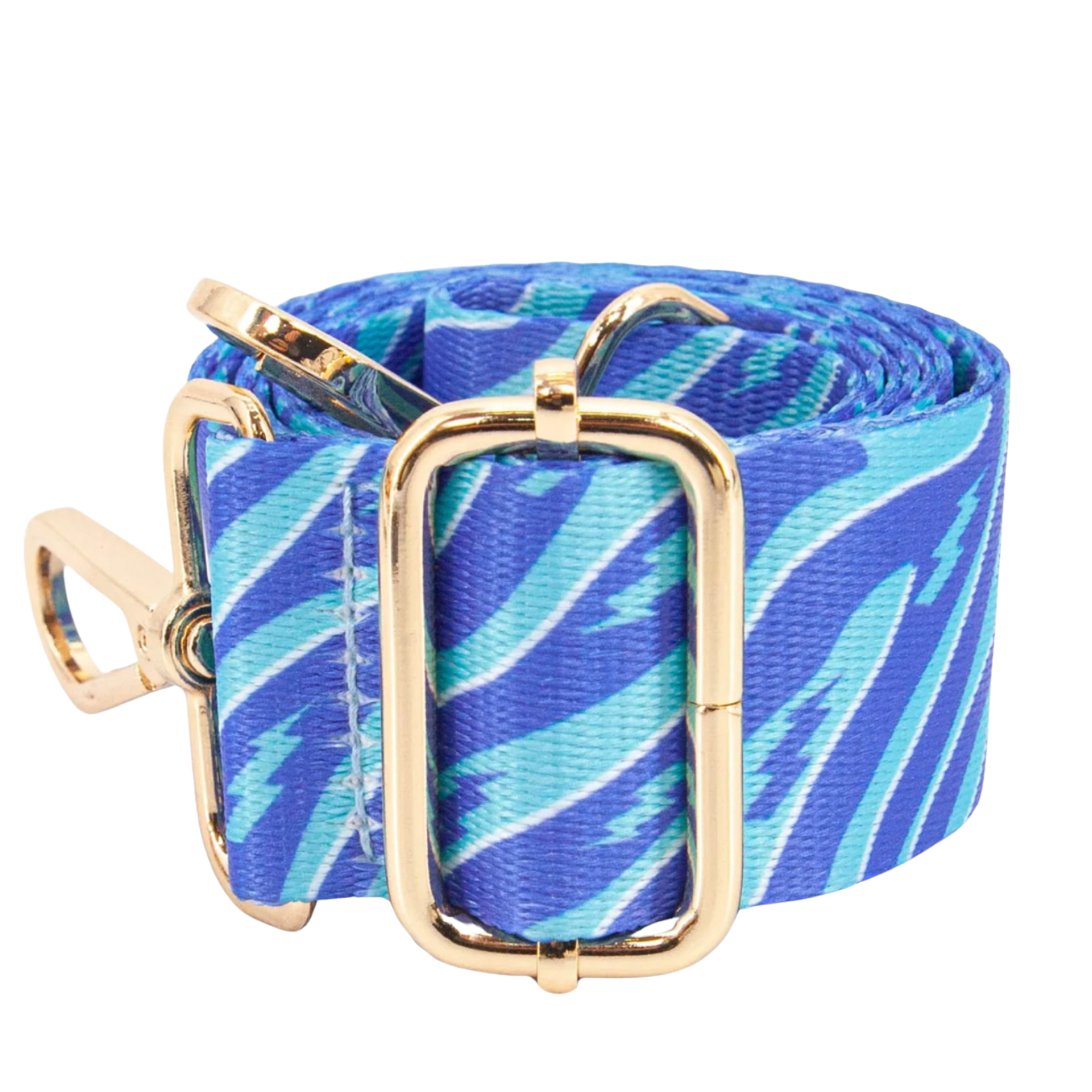 Zebra  Print Bag Strap - Blue Zebra