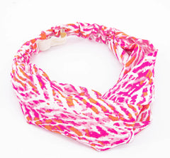 Painted Chevron Print Headband - Pink