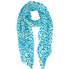 Sketched Love Heart Print Scarf - Blue